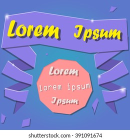 Abstract  origami speech bubble text box
