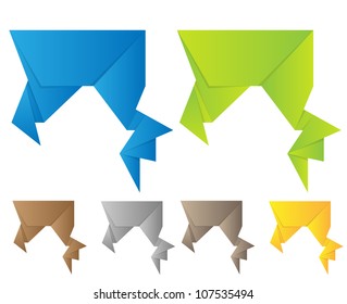 Abstract origami speech bubble vector background