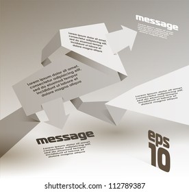 Abstract origami speech bubble vector background