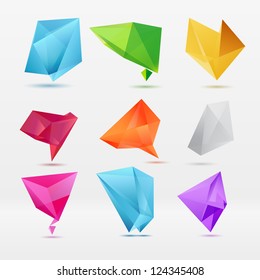 Abstract origami speech bubble vector background