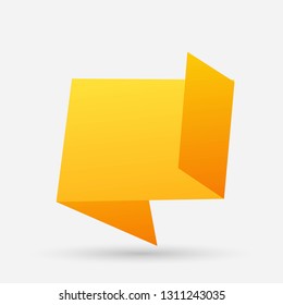 Abstract origami speech bubble vector background
