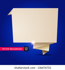 Abstract origami speech bubble vector background./ Vector abstract paper origami speech background (EPS10)