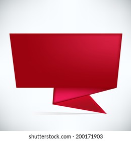 Abstract origami speech bubble vector background