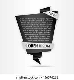 Abstract origami speech bubble vector and illustration.