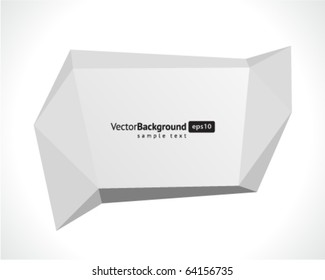 Abstract origami speech bubble vector background