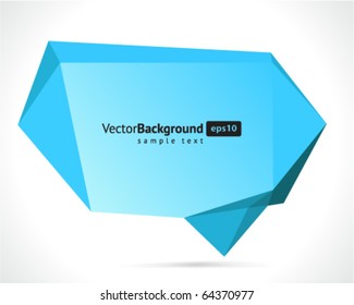 Abstract origami speech bubble vector background