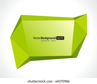 Abstract origami speech bubble vector background