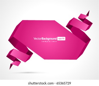 Abstract origami speech bubble vector background