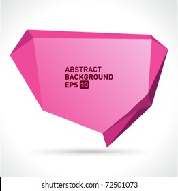 Abstract origami speech bubble vector background. Eps 10.