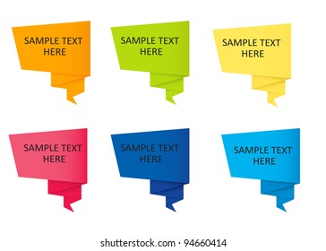 Abstract origami speech bubble vector background