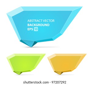Abstract origami speech bubble vector backgrounds set. Eps 10.