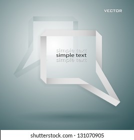 Abstract origami speech bubbles