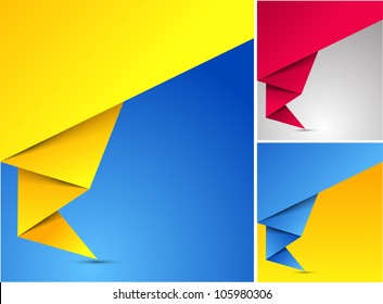 Abstract origami speech vector background