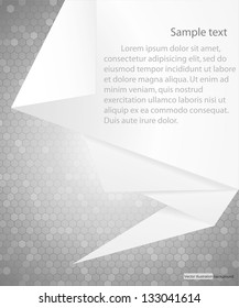 Abstract Origami speech vector on gray color background