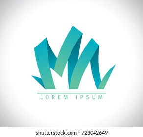 Abstract origami style logo concept