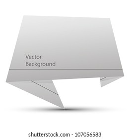 Abstract origami style speech bubble vector background.