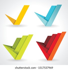 Abstract origami symbol set, flat design, vector.