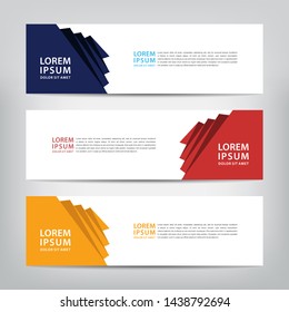 abstract origami web banner template 
with three color options, 
vector illustration