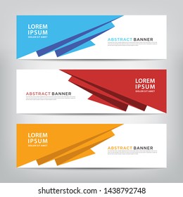 abstract origami web banner template 
with three color options, 
vector illustration