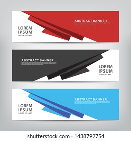 abstract origami web banner template 
with three color options, 
vector illustration