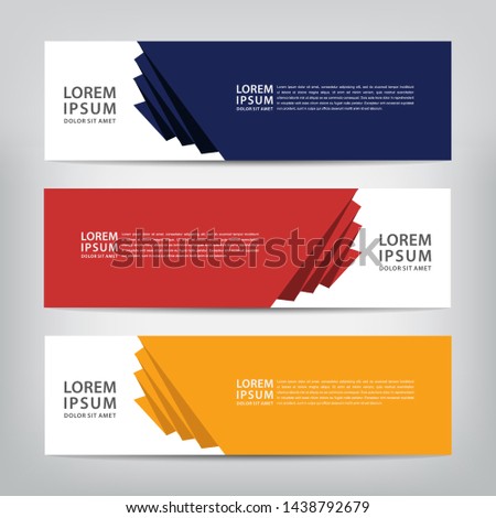 abstract origami web banner template 
with three color options, 
vector illustration