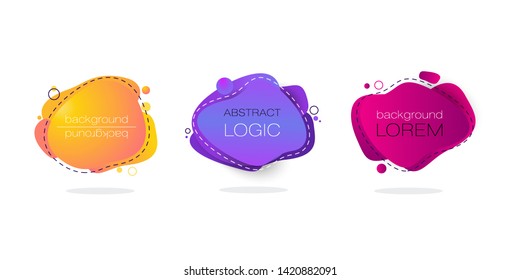 Abstract. Original fluide combination. Gradient modern style abstraction with composition made of various rounded shapes in actual color palette. Vector isolated illustration