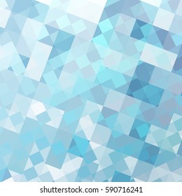 Abstract original layered pattern of blue squares. Geometric background.