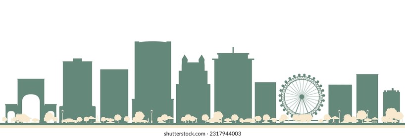 Resumen del Skyline de la ciudad de Orlando con edificios de color. Ilustración vectorial. Concepto de viajes de negocios y turismo con la ciudad de Orlando. Imagen para Presentación Placard Banner y Sitio Web.