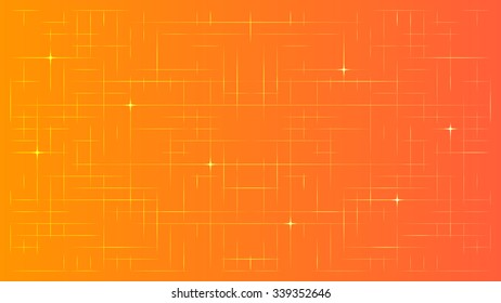 Abstract Ornage Technology Background with a Random Grid of Elements - Vector Wallpaper