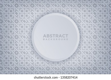 Abstract ornament background with 3d paper art style.