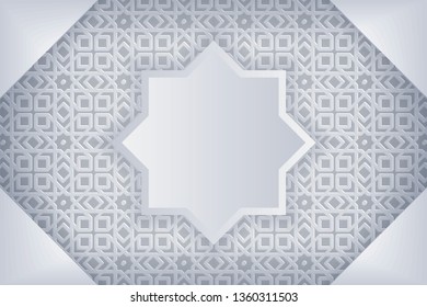 Abstract ornament background with 3d paper art style.