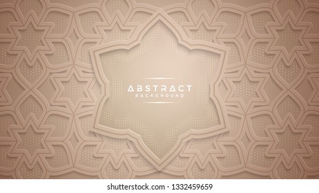 Abstract ornament background with 3D style. luxury gold background.