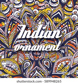 Abstract ornament background illustration concept. Vintage art traditional, Islam, arabic, indian, ottoman motifs, elements. Vector decorative retro greeting card or invitation design.