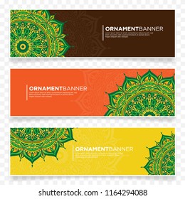abstract ornament banner template use for wallpaper print and decor element, ramadan kareem, ied muabrak, tattoo, diwali festival