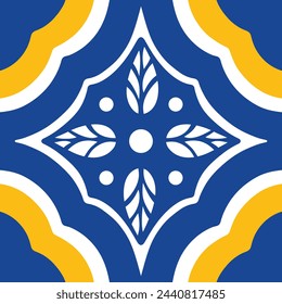 Abstract ornament with blue background	
