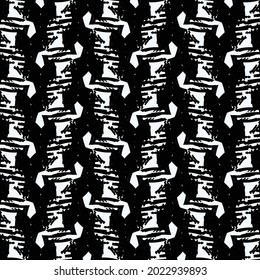 Abstract ornament with budding stalks. Graphics in black and white.