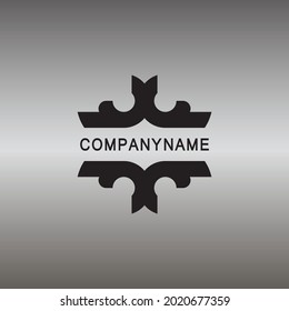 Abstract Ornament Business Logo. Minimalist Simple with Vintage Style. Luxury Logo with Ornament in Black color isolated on Gradient background.