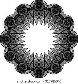 Abstract ornament in circle. Decorative frame. Vector illustration.