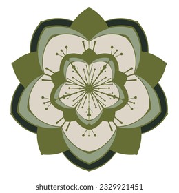 Abstract ornament in circle. Doodle mandala pattern. Vector illustration.