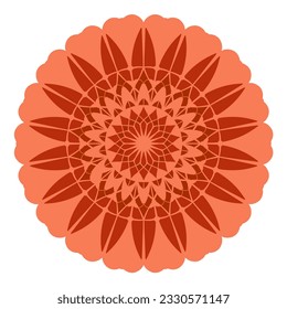 Abstract ornament in circle. Doodle mandala pattern. Vector illustration.