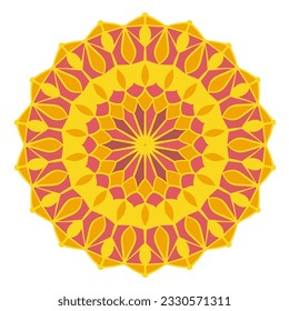 Abstract ornament in circle. Doodle mandala pattern. Vector illustration.