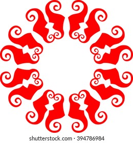 Abstract ornament in circle.  Element for design. Vector illustration.