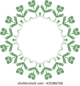 Abstract ornament in circle. Frame or wreath with ethnic floral motifs. Element for design. Vector illustration. Can be used for cards, invitations, tattoos, posters, scrapbooking, prints.
