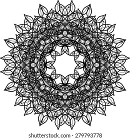 Abstract ornament in circle. Lacy mandala. Vector illustration.
