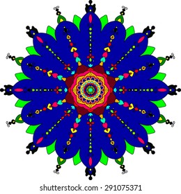 Abstract ornament in circle. Mandala. Vector illustration.