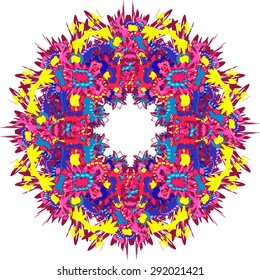Abstract ornament in circle. Mandala. Vector illustration.