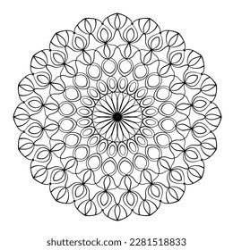 Abstract ornament in circle. Vector illustration of mandala. 