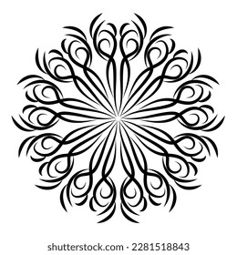 Abstract ornament in circle. Vector illustration of mandala. 