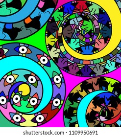 abstract ornament colored helix