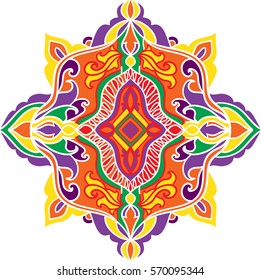 Abstract ornament. Decorative design element. Indian pattern. Ethnic ornament. Vector illustration.